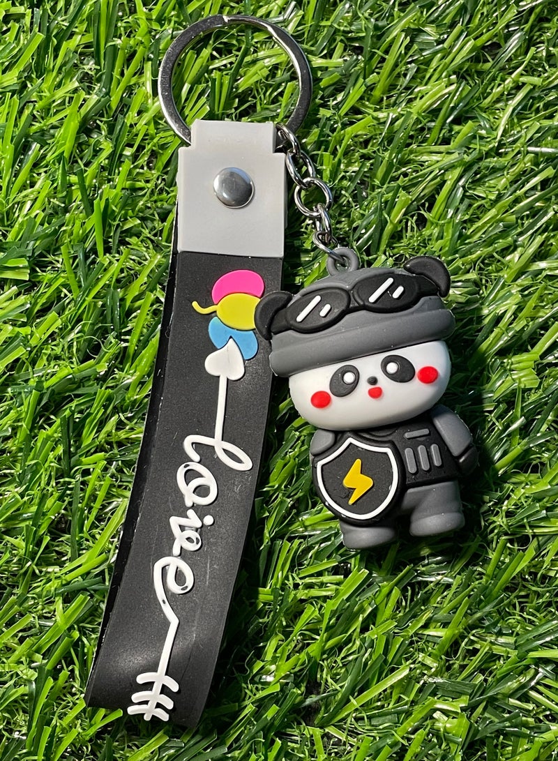 ميدالية مفاتيح كرتونية مميزة اكسسوار مميز سلسلة مفاتيح بشخصية شرطي كرتوني مع شريط مع كلمة باللغة الإنجليزيه يتناسب مع مفاتيح السيارة والمحفظة والحقيبة هدية ابداعية جميلة - Image 1