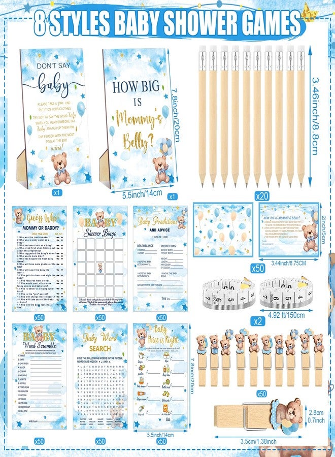 Funnymoom 426 Pcs Bear Baby Shower Games Set-8 Games, Includes Baby Shower Bingo, Price is Right, Guess Who, Word Scramble, Prediction and Advice, How Big is Mommy's Belly, Don't Say The Words - Image 3