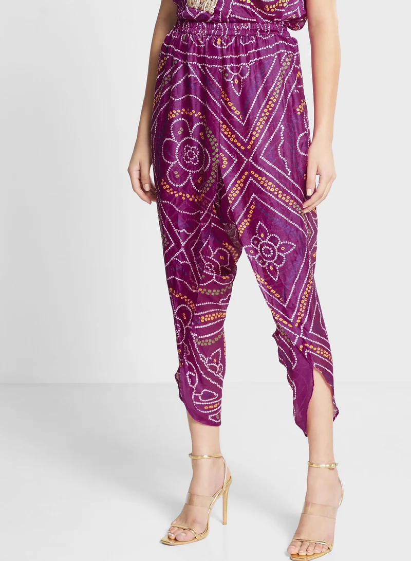 The Arab Crab Printed Asymmetrical Set jalabiya