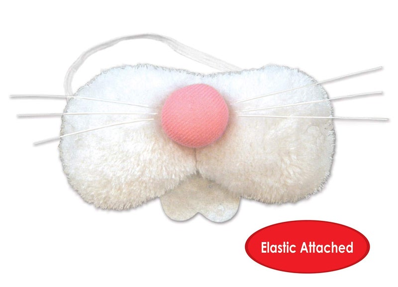 Beistle Plush Bunny Nose Costume Accessory â€“ White Faux Fur with Pink Nose, Teeth, Whiskers and Elastic Band, Animal Dress-Up for Easter, Mascot Costumes, Spring Events, and Holiday Photo Props, 5Â¾" - Image 4