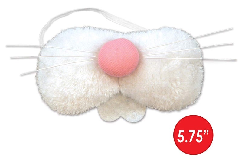 Beistle Plush Bunny Nose Costume Accessory â€“ White Faux Fur with Pink Nose, Teeth, Whiskers and Elastic Band, Animal Dress-Up for Easter, Mascot Costumes, Spring Events, and Holiday Photo Props, 5Â¾" - Image 3
