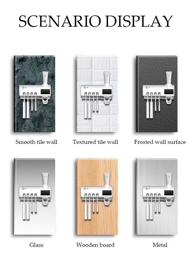 DUNISO UV Toothbrush Sterilizer， Wall Mounted Toothbrush Holder, Toothbrush Holder, Wireless Design, Bathroom Toothbrush Holder Wall Mounted UV Sterilizer，White  - Image 4