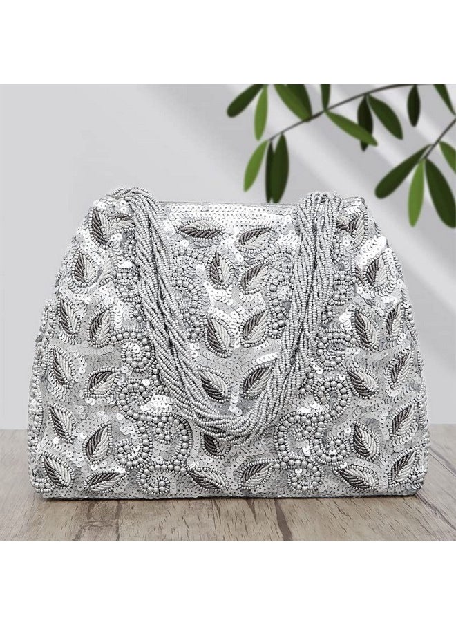 Silver Potli Bags For Women Evening Bag Clutch Ethnic Bride Purse With Drawstring - pzsku/ZEA29514FB2F159F74331Z/45/_/1714992114/1501c51a-fc95-478e-977e-d2e8276794f1