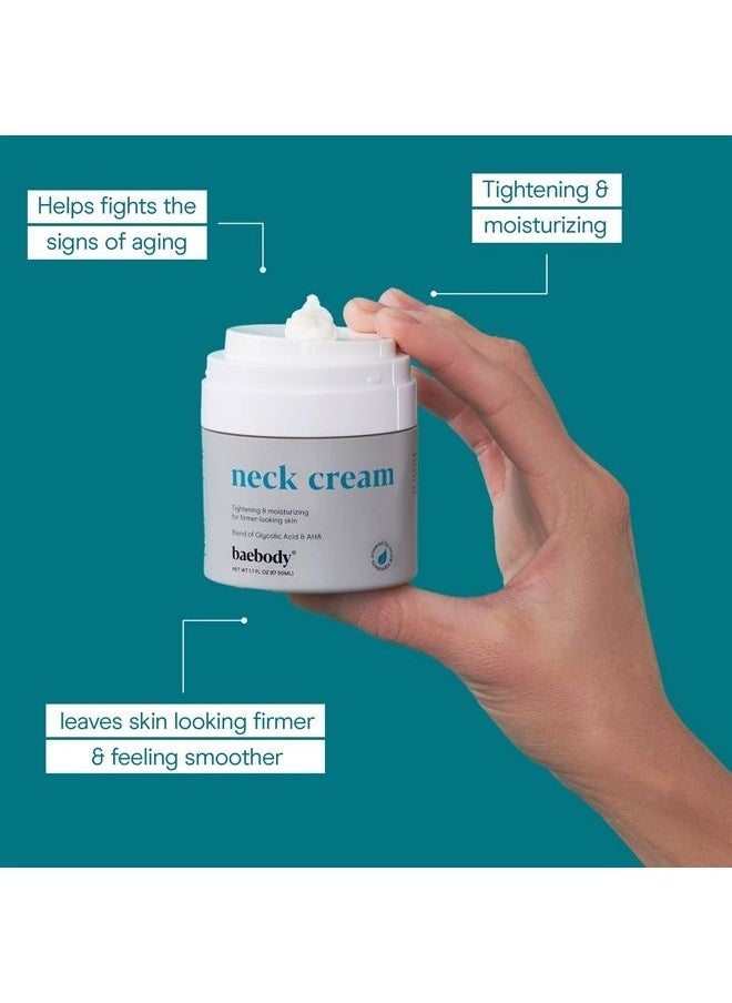 Baebody - Critically Acclaimed Firming Neck Cream - Sagging Skin Tightener with AHAs, CoQ10, Glycolic Acid, Green Tea, 1.7 Oz - Image 1