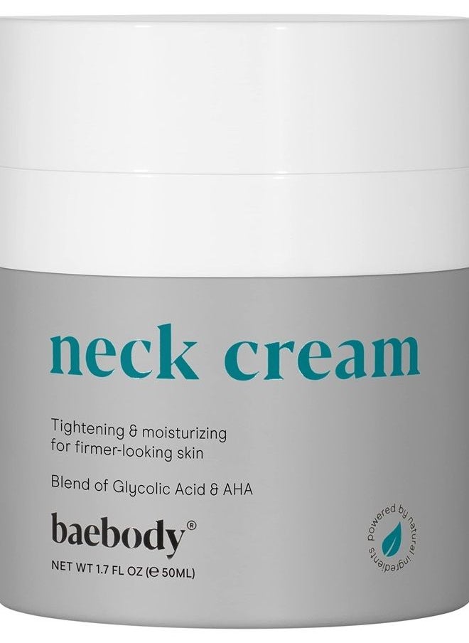 Baebody - Critically Acclaimed Firming Neck Cream - Sagging Skin Tightener with AHAs, CoQ10, Glycolic Acid, Green Tea, 1.7 Oz - Image 1