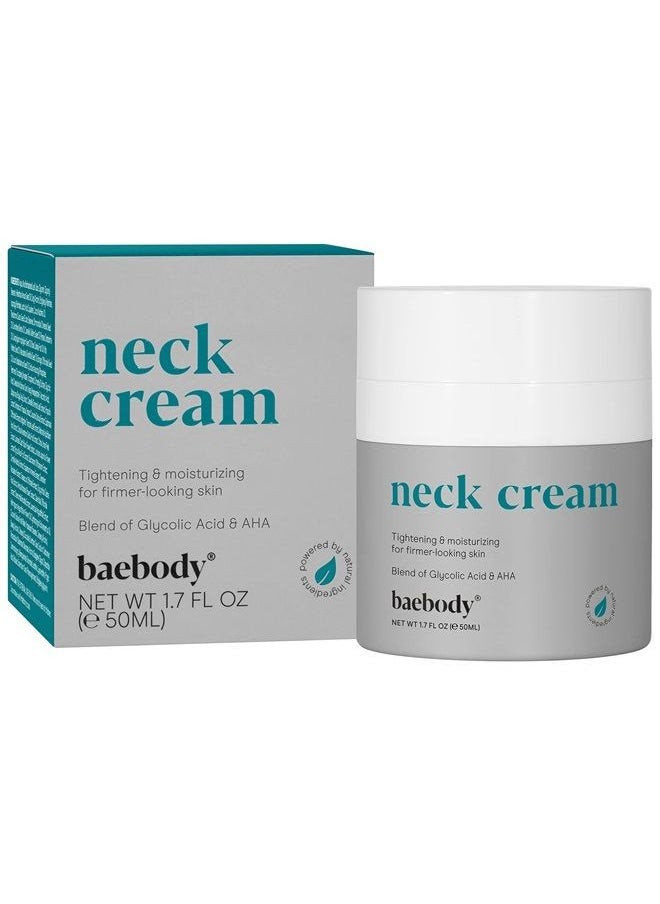 Baebody - Critically Acclaimed Firming Neck Cream - Sagging Skin Tightener with AHAs, CoQ10, Glycolic Acid, Green Tea, 1.7 Oz - Image 1