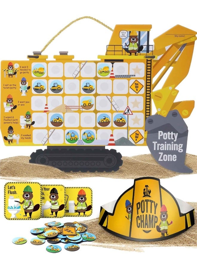 PUTSKA Tractor-Themed Potty Training Chart for Toddlers Boys - Image 1