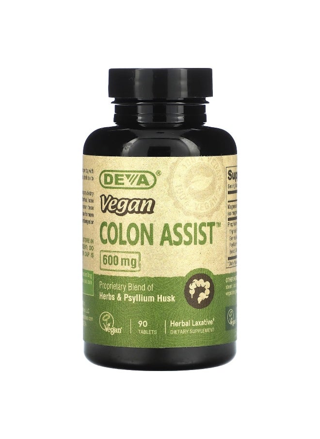 Deva Deva, Vegan Colon Assist, 600 mg , 90 Tablets  - Image 1