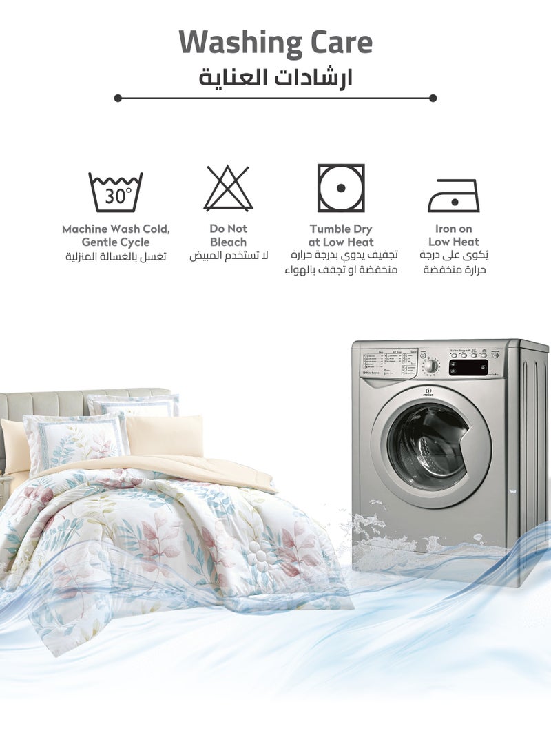 Comforter Set 4-Pcs Single Size Printed Reversible Bed FIt 170x 230 CM All Season Comforter With (350 GSM) Down Alternative Filling, Moon Mist - pzsku/ZEA29CED7B183729E048CZ/45/_/1739622456/fc64c093-ba65-4860-ba31-99c9b0098210