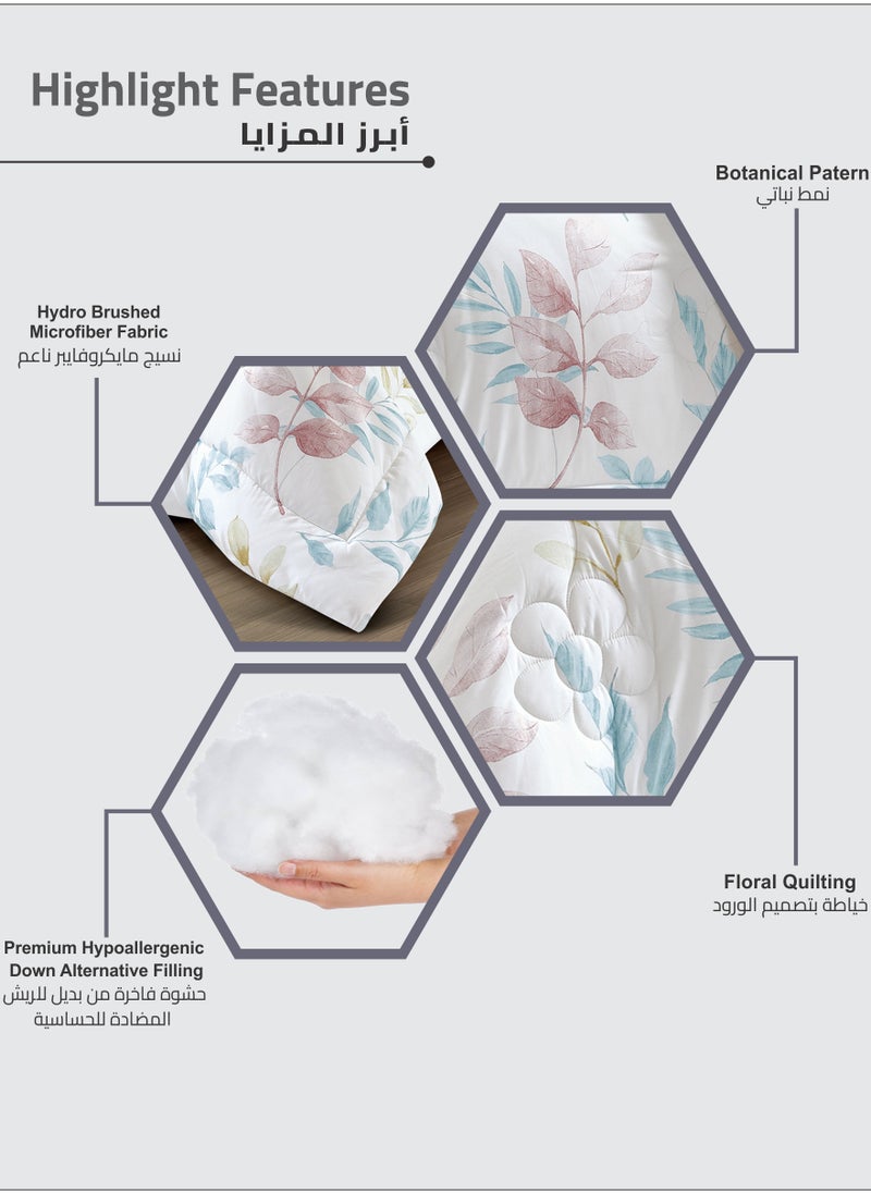 Comforter Set 4-Pcs Single Size Printed Reversible Bed FIt 170x 230 CM All Season Comforter With (350 GSM) Down Alternative Filling, Moon Mist - pzsku/ZEA29CED7B183729E048CZ/45/_/1739622576/f20ba5a6-08f5-4659-8943-2d60b1683fb1