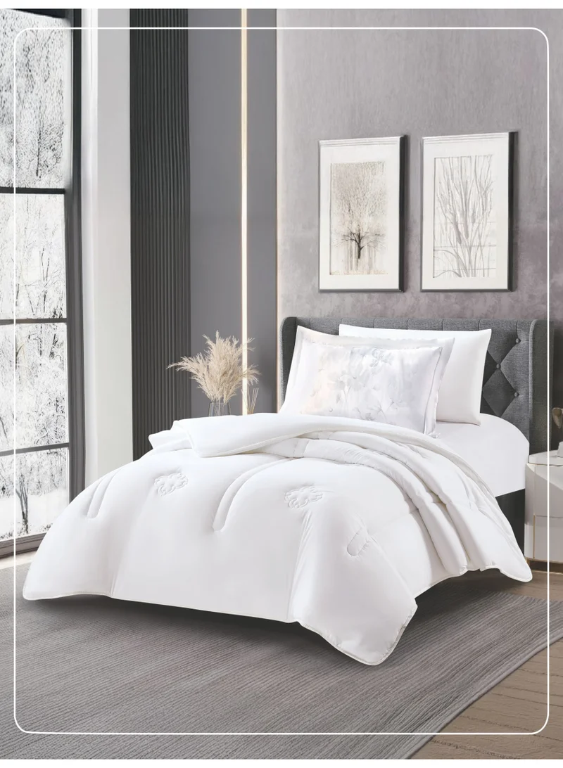 Donetella Bedding Comforter Set, Single Size Fits 120x200cm - 4-Pcs Digital Print Quilted Bed Set, Microfiber Fabric - 1 Comforter, 1 Fitted Sheet, 1 Pillowcase And  1 Pillow Sham