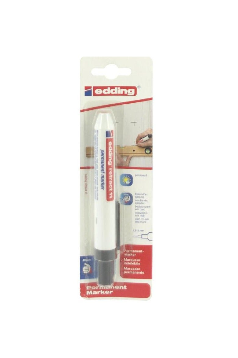 Edding Retract 11 Permanent Marker 1.5 - 3 mm Round Tip Black