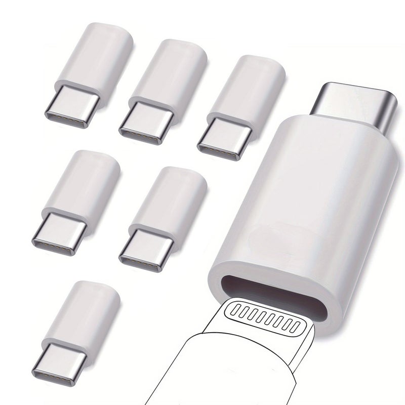 10 Pcs White Lightning Female To USB C Male Adapter For Iphone Ipad 8 Pin Charging Data Sync Connector - Image 2