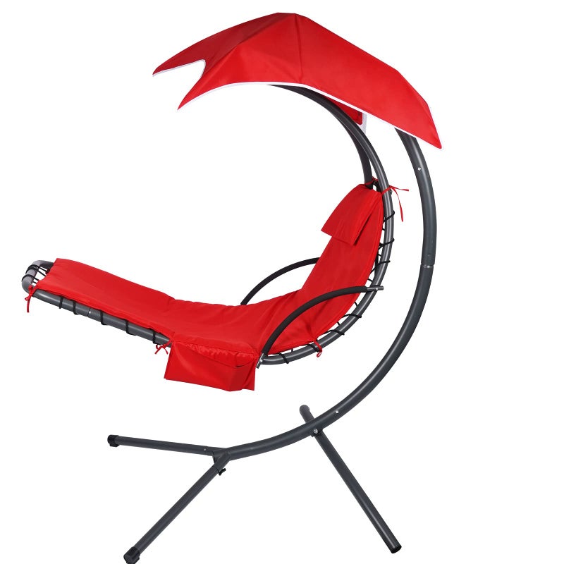 Lenahdale Hammock UmbrellaLounge Chair Swing Cushion Cover Outside Machine Washable WaterproofBreathable Hanging Chaise Lounge Outdoor Cushions Covers and Umbrella Cushion Not Included Red