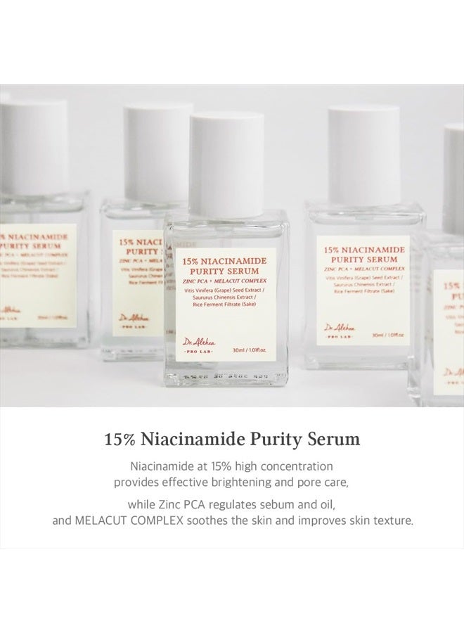 15% Niacinamide Purity Serum - 15% Niacinamide included, Overall skintone and texture improvement, Pore care, Serum control with Zinc. Vegan formula, Korean skincare