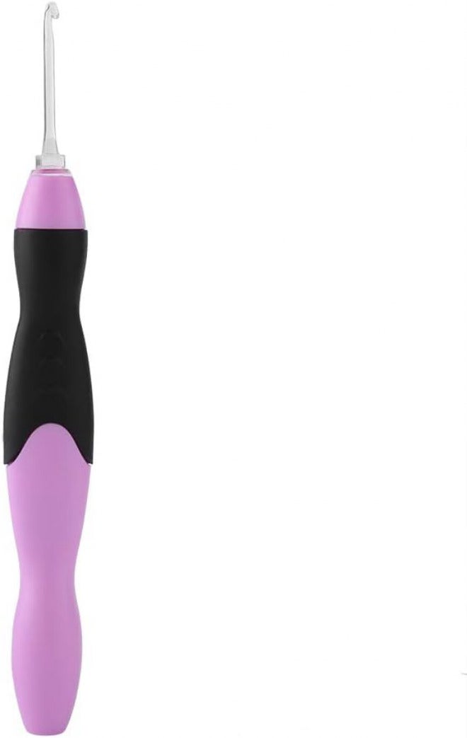 مجموعة خطاطيف الكروشيه المضيئة بتقنية LED القابلة لإعادة الشحن عبر USB من 9 في 1، مع إبر كروشيه قابلة للتبديل بمستويي سطوع، وتشمل حافظة وردية بسحاب للحياكة والنسج. - Image 2