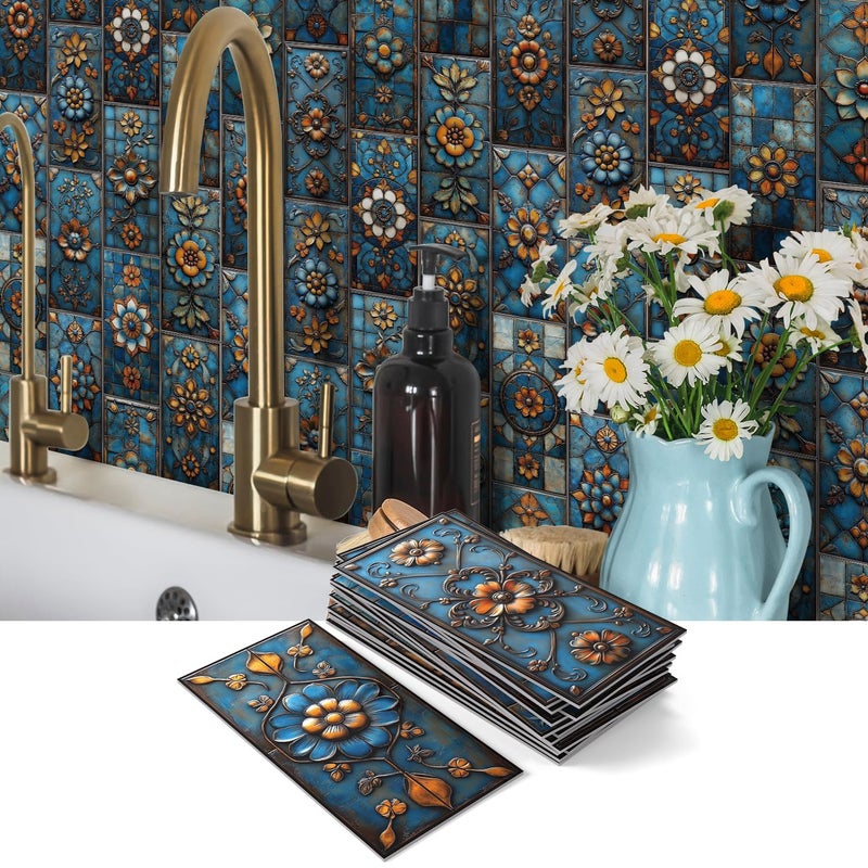 VICCI 16Pcs Tile Decals Peel Stick Kitchen Backsplash 8 x 4 Decorative Wall Tiles Stickers SelfAdhesive Waterproof Removable for Bathroom Cabinets Home DIY Projects Decor - Image 2