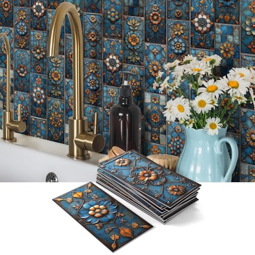 VICCI 16Pcs Tile Decals Peel Stick Kitchen Backsplash 8 x 4 Decorative Wall Tiles Stickers SelfAdhesive Waterproof Removable for Bathroom Cabinets Home DIY Projects Decor - Image 1