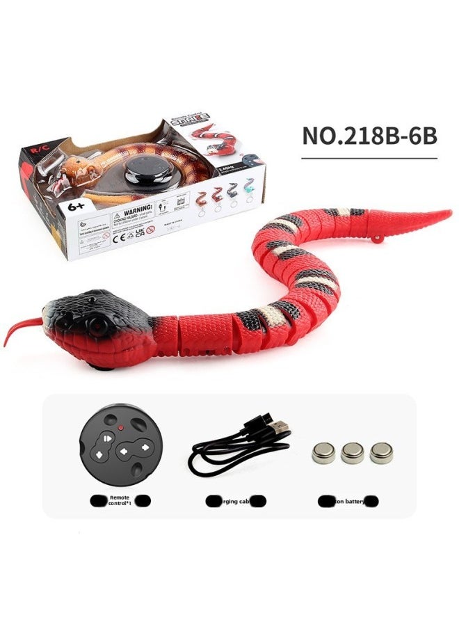 Children's Funny Remote Control Snake Cobra Remote Control Mouse Electronic Pet Infrared Remote Control Simulation Electric Toy-color:218B-6B Rattlesnake Red 218g-Specifications:Support Labeling And Qualification Reports  - Image 1