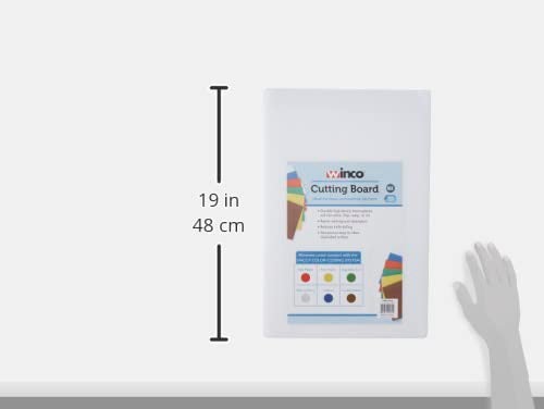 Winco لوح تقطيع بلاستيكي ثقيل من وينكو، 12" × 18" × 3/4"، أبيض - Image 3