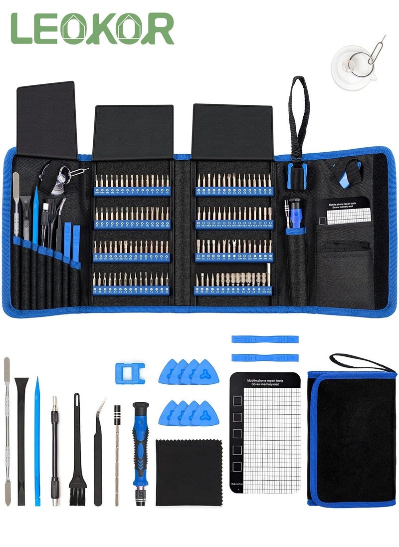 LEOKOR Screwdriver Sets 142 Piece Electronics Precision Screwdriver with 120 Magnetic Bits, Magnetic Repair Tool Kit for Phone/Laptop/Watch  - Image 1