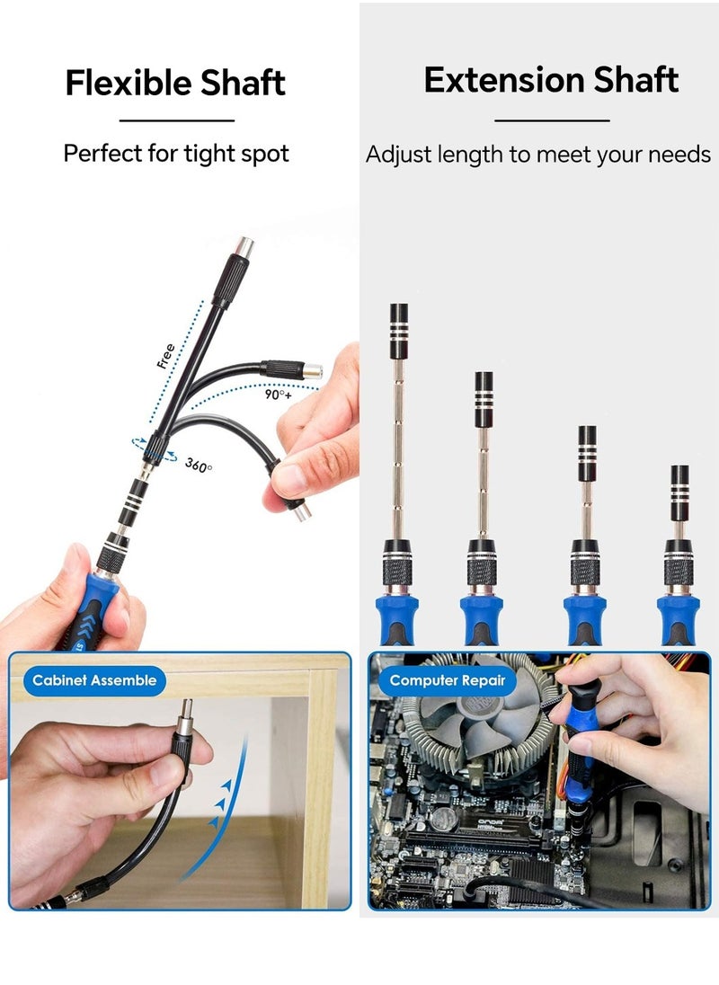 LEOKOR Screwdriver Sets 142 Piece Electronics Precision Screwdriver with 120 Magnetic Bits, Magnetic Repair Tool Kit for Phone/Laptop/Watch  - Image 3