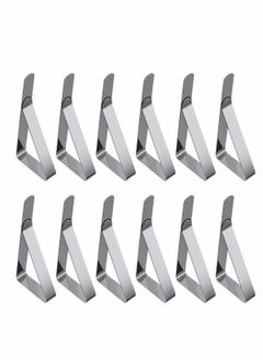 Excefore Tablecloth Clips 12 Pack Thickened Stainless Steel Table Cover Clamps Holder For Picnic Bbq Wedding Diy Party Adjusting Tablecloth Clips Stainless Steel Table Cover Clamps Silver  - Image 1