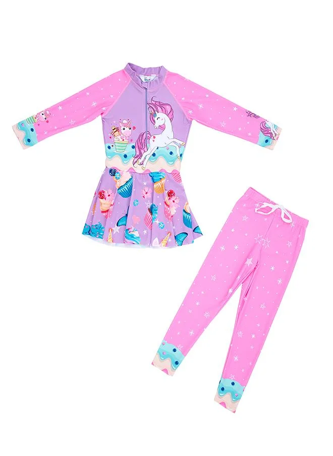 بيبي كلو Cupcake Unicorn 2 Pc Swim Set for Girls