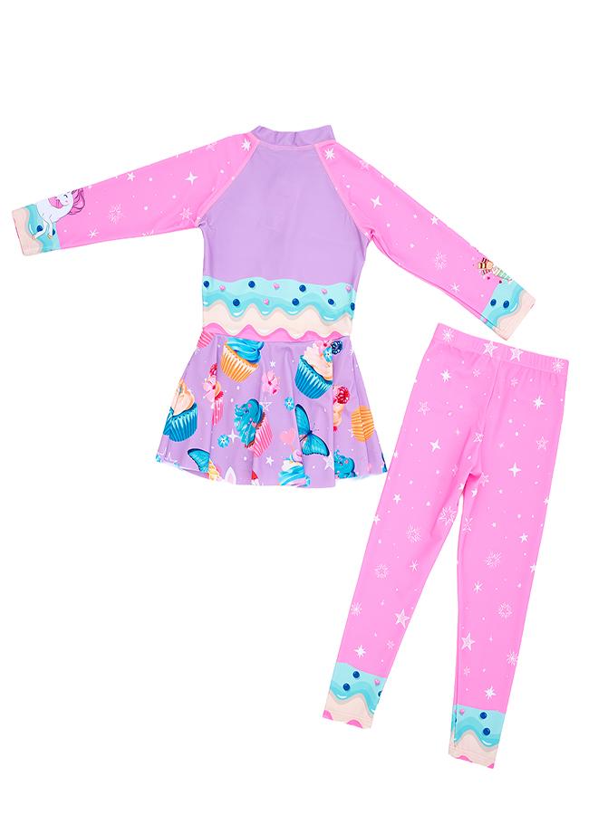 بيبي كلو طقم سباحة للبنات يونيكورن كب كيك قطعتين - Image 2