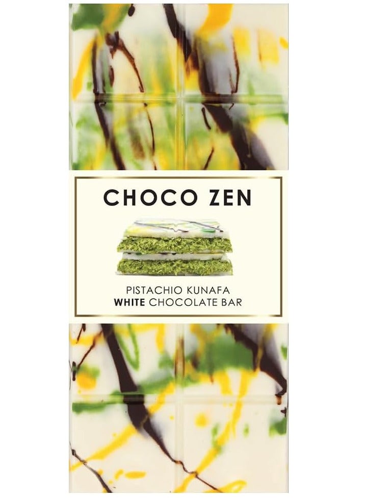 شوكو زين بريميوم بالفستق والكنافة لوح شوكولاتة بيضاء 100 جرام - Image 2