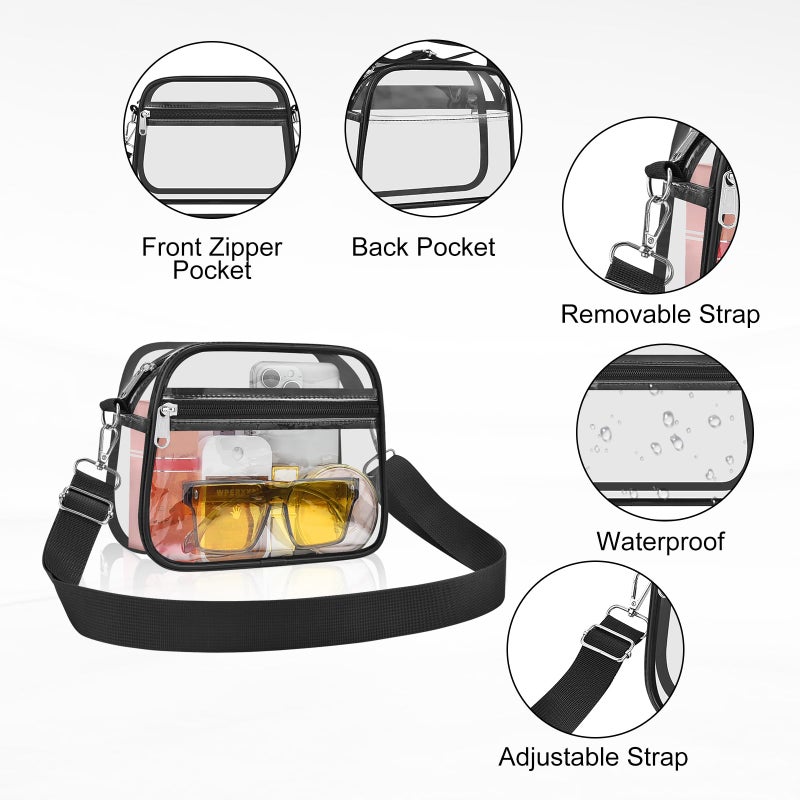 USPECLARE Clear Bag for Stadium Events Clear Sports Fan Handbags Purses with Adjustbale Strap for Concerts Festivals Game Day - Image 3