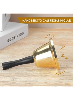 erorex Gold Hand Bell Steel Hand Bell Call Bell For Wedding Adults Dinner Bells For Food Line Classroom Bell For Inside Alarm Jingles Ringing  - Image 5