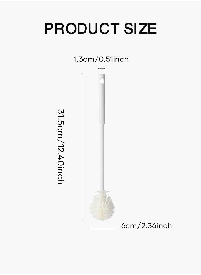 Sweet Life 5 Pcs 360 Degree Rotating Bottle Cleaning Brush Set for Cleaning Baby Bottles, Pacifiers, Sports Bottles, Vases and Glassware, Promotion Five Piece Set (White)  - Image 2