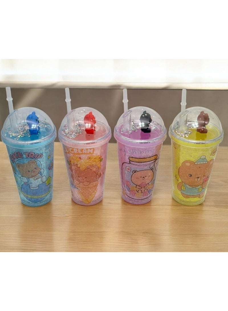 QSHOP 450ml Cold Drink Tumbler with Airtight Lid - Stylish Design and Vibrant Colors from Qshop - Ideal for Ice Coffee, Smoothies, and Iced Tea - Lightweight and Easy to Carry for Everyday Use - Image 2