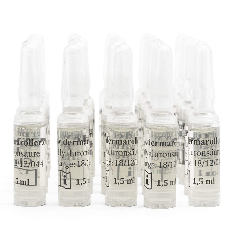 Dermaroller Hyaluronic Acid Ampoule Serum - 30 Pack Ampoules for Anti-Aging Skin Care, Deep Hydration, and Collagen Boost with Urea for All Skin Types - Image 1