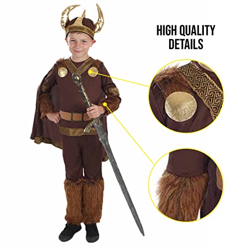 fun shack Boys Viking Costume, Viking Costume Kids, Boys Halloween Costumes, Halloween Costumes for Kids, Medium - Image 4