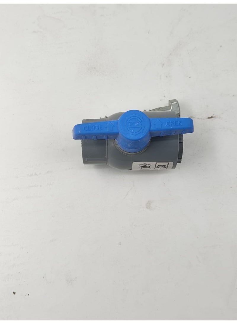 محبس كرة CPVC بلاستيك 3/4 بوصة أمريكي يد ازرق SCH80 - Image 1