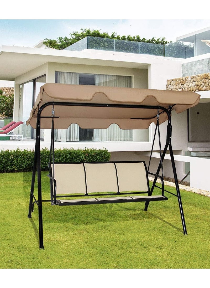DubaiGallery Outdoor Patio Swing Chair, Canopy Swing with Removable Cushion Steel Frame  - Image 3