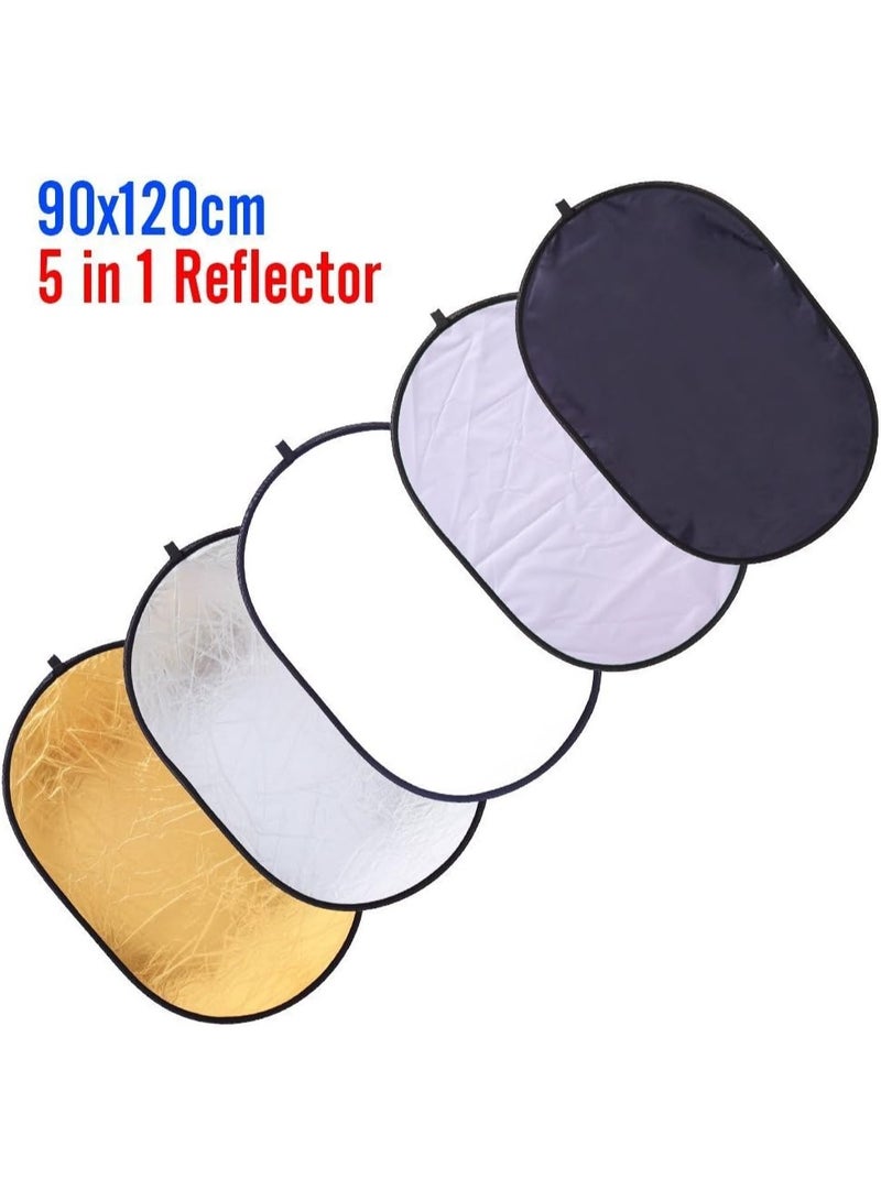 5 in 1 Portable 35"x47"/ 90x120cm Oval Collapsible Multi Disc Photography Studio Photo Camera Lighting Reflector/Diffuser Kit with Carrying Case, Great for Photo Shoots and Taking Pictures in Accurate - Image 5
