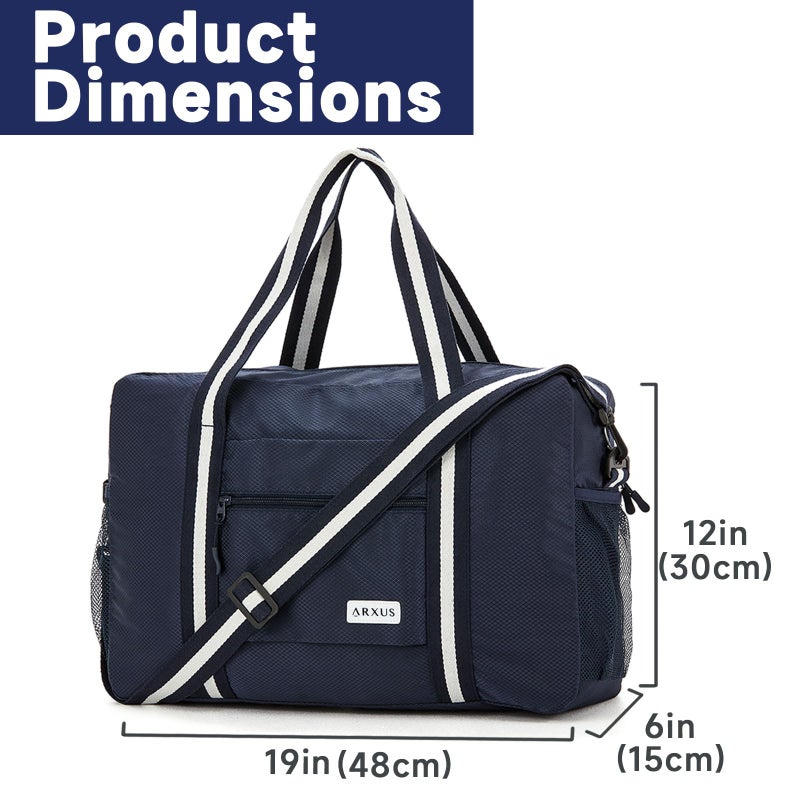 Arxus Foldable Tote Bag for Travel Expandable Lightweight Carry On Luggage 22L Packable Duffle Bag for Traveling - Image 3