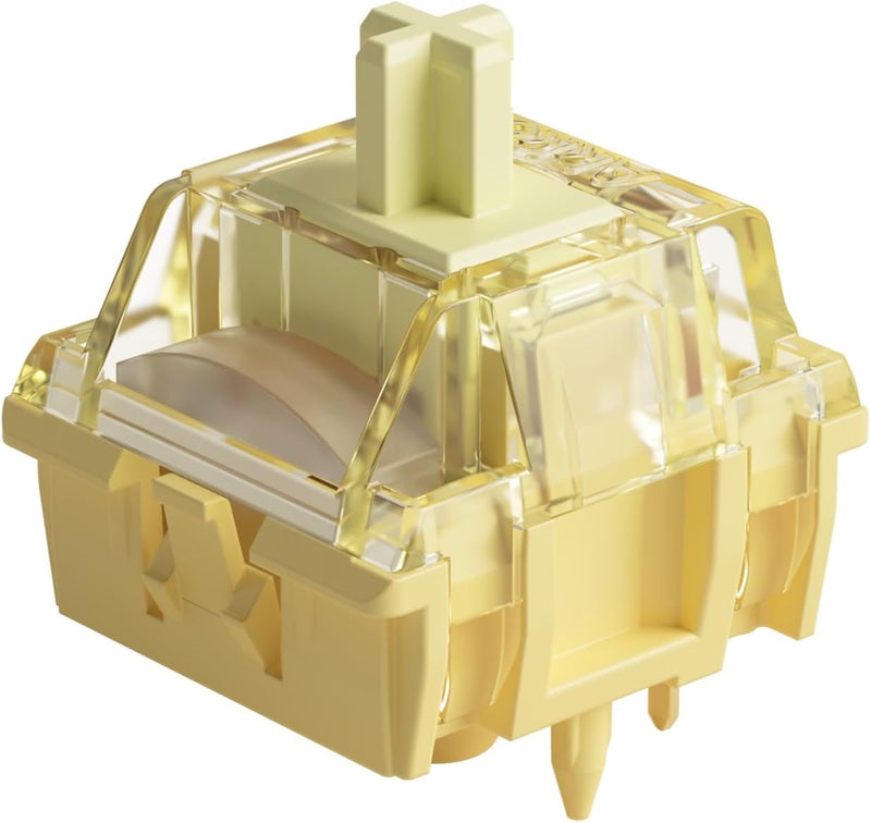 AKKO V3 Pro Cream Yellow Mechanical Keyboard Switch, Linear Switches, 5 Pin 50gf RGB LED Slot, Transparent Cover, MX Key Switches for DIY Kit/Gamer Barebones Keyboard (45 Pcs) - Image 1