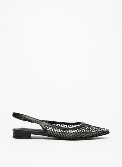 Flora Bella By Shoexpress Womens Embellished Pointed Toe Ballerina Shoes with Slingback Closure Ramadan Collection