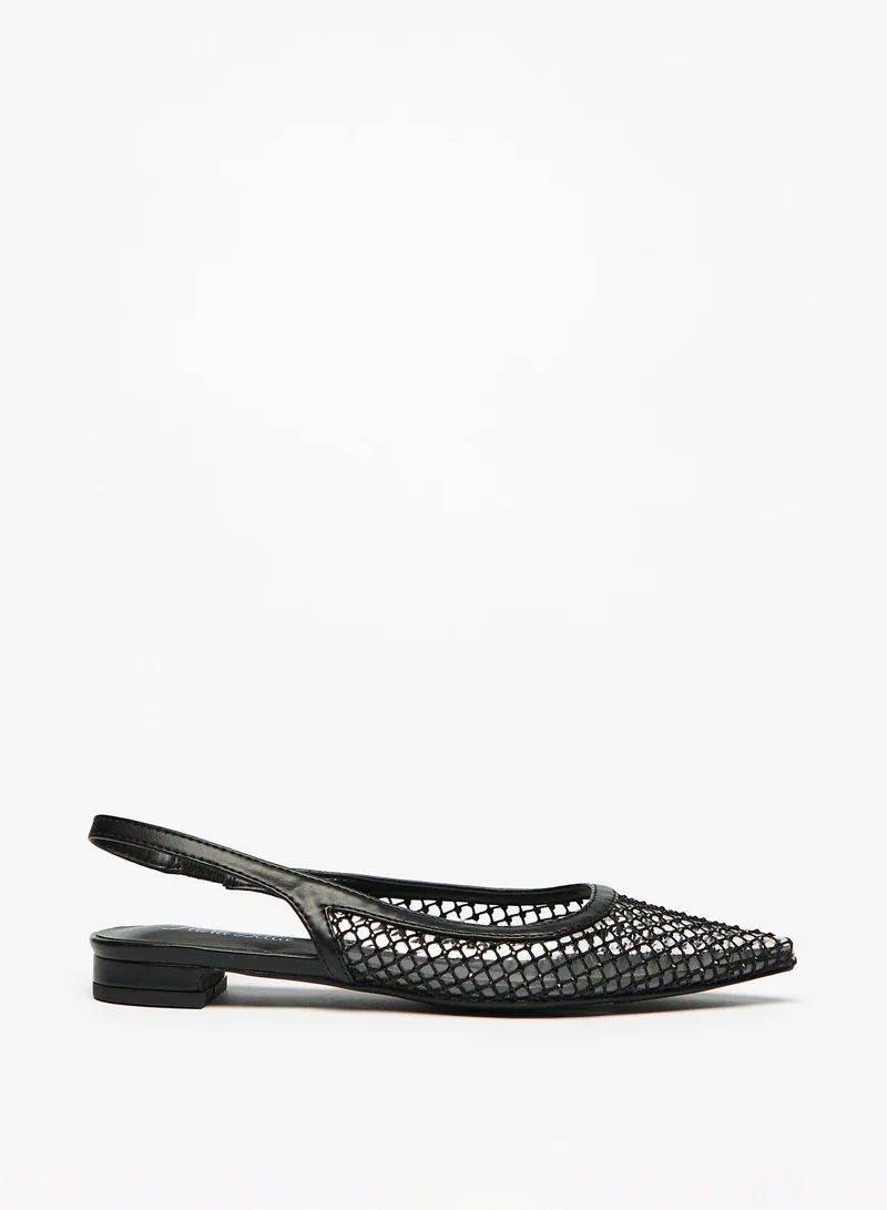 Flora Bella By Shoexpress Womens Embellished Pointed Toe Ballerina Shoes with Slingback Closure Ramadan Collection