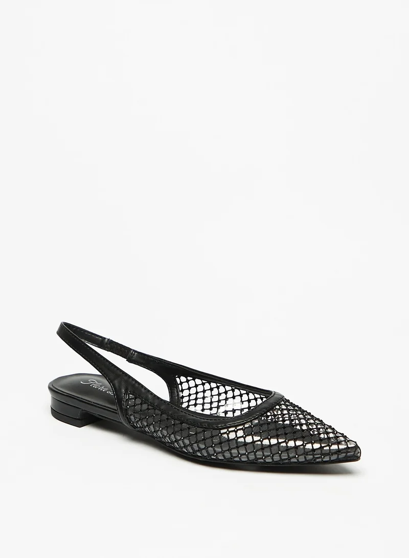 Flora Bella By Shoexpress Womens Embellished Pointed Toe Ballerina Shoes with Slingback Closure Ramadan Collection