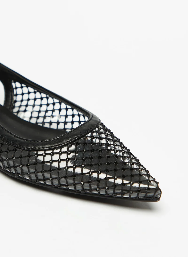 Flora Bella By Shoexpress Womens Embellished Pointed Toe Ballerina Shoes with Slingback Closure Ramadan Collection