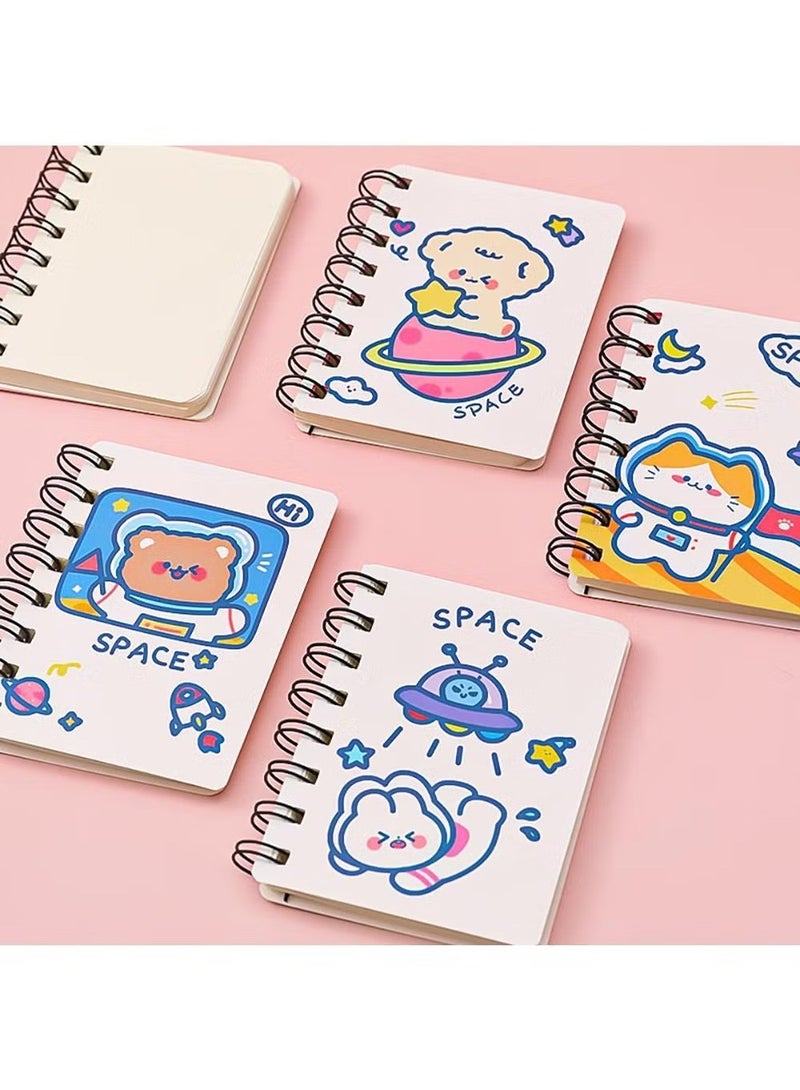 Mini Cute Animal Cartoon Pocket Notebook Set - Pack of 4, 3x4 Spiral Portable Notepads with Blank and Lined Paper, Including Inner Mini Journal Notepad A7 - Image 2