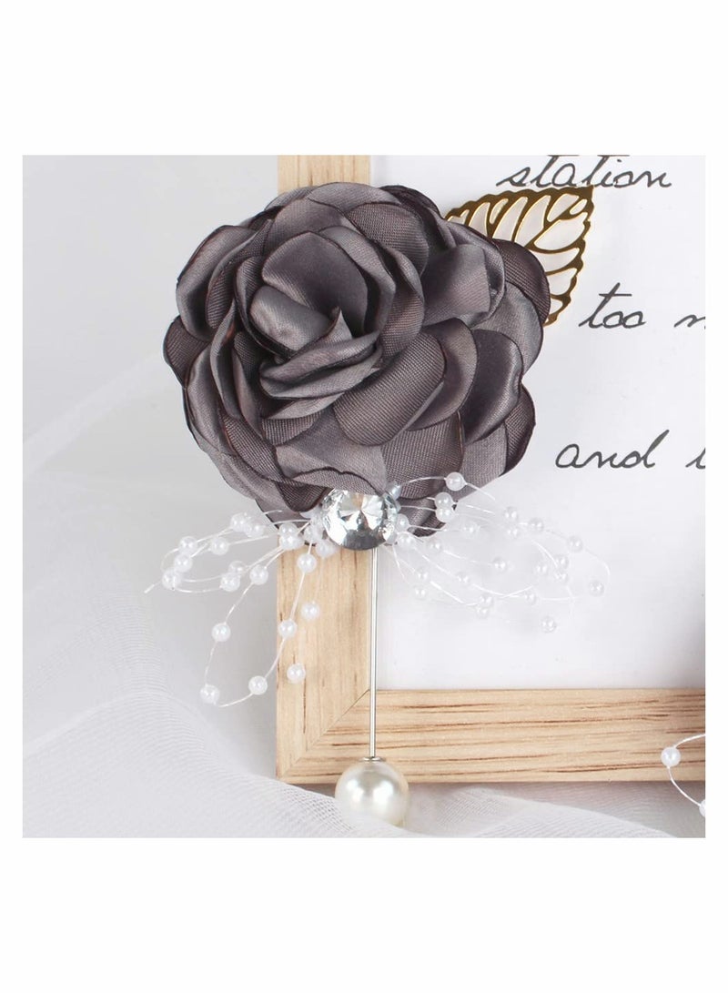 SOLARAE Wrist Corsage Rose Bridesmaid Wedding Flowers Prom Corsage and Boutonniere Set for Wedding Party Prom Groom Bridal Prom Flowers Hand Flowers Party - Image 5