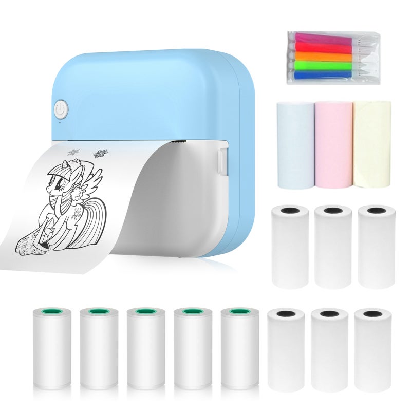 Mini Pocket Photo Printer: 200 DPI, Wireless BT Connectivity, Rechargeable 800mAh Battery - Versatile Multi-Function Printer for Travel, Students, Professionals And Family - Image 1