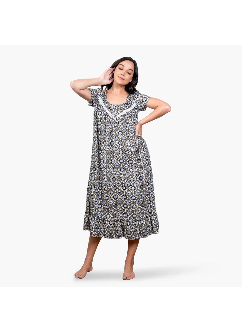 أدريا Printed Night Gown