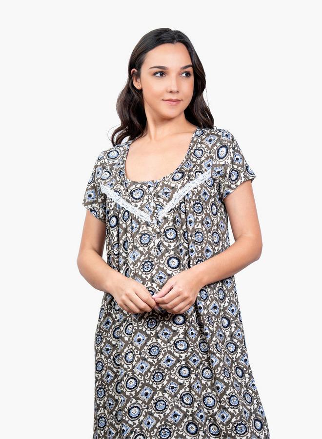 Aadaraya Printed Night Gown - Image 3